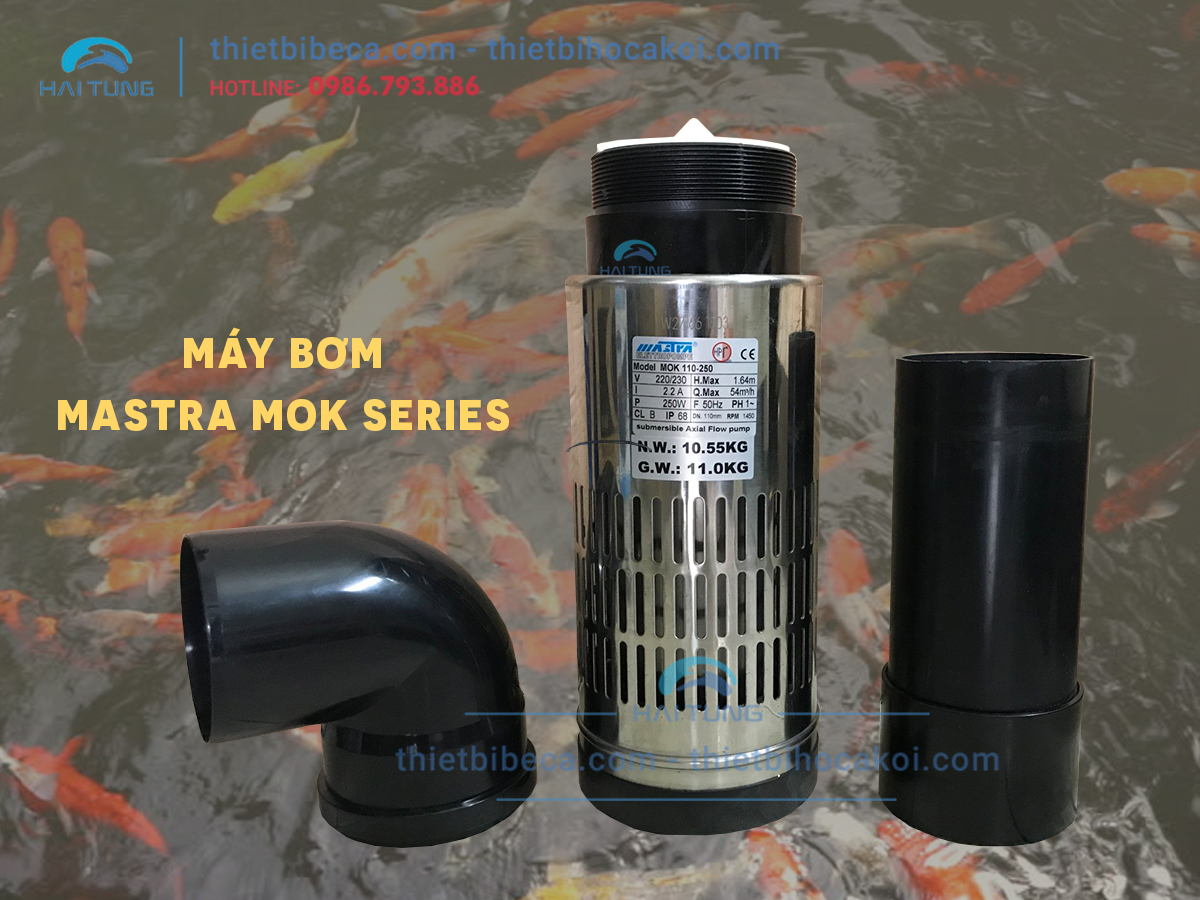 Máy Bơm Mastra MOK - Tổng hợp máy bơm hồ koi, bơm tạt, bơm tạo luồng Mastra MOK 90 60, MOK 110 100, MOK 110 150, MOK 110 250