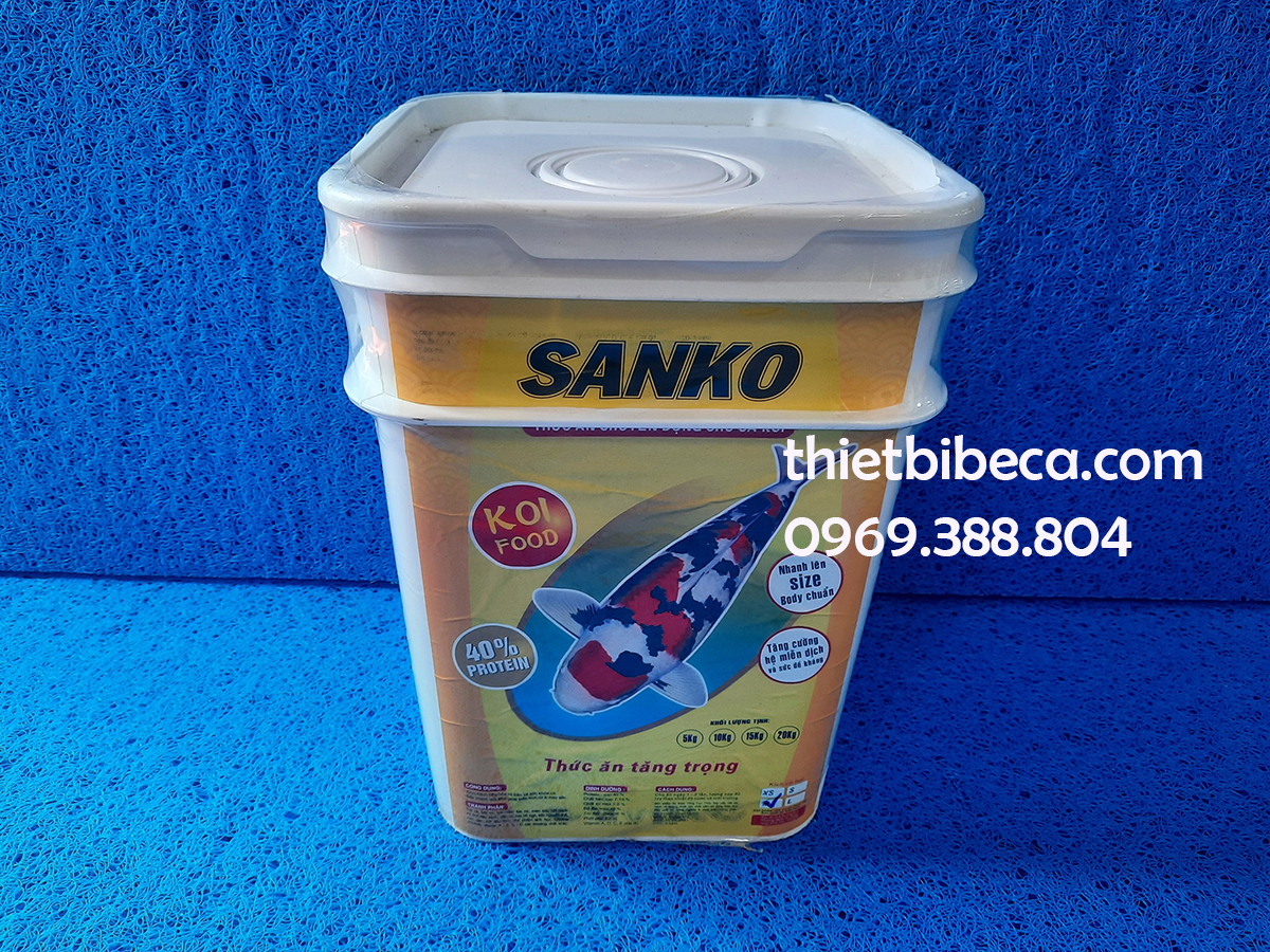 Thức ăn cá Koi Sanko - thùng nắp nhựa 5kg