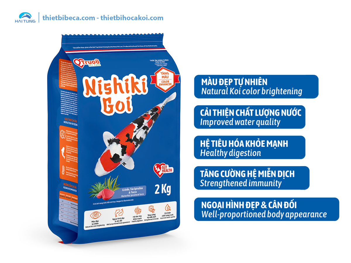 Thức ăn cá Koi tăng màu Nishiki Goi Size L túi 2kg