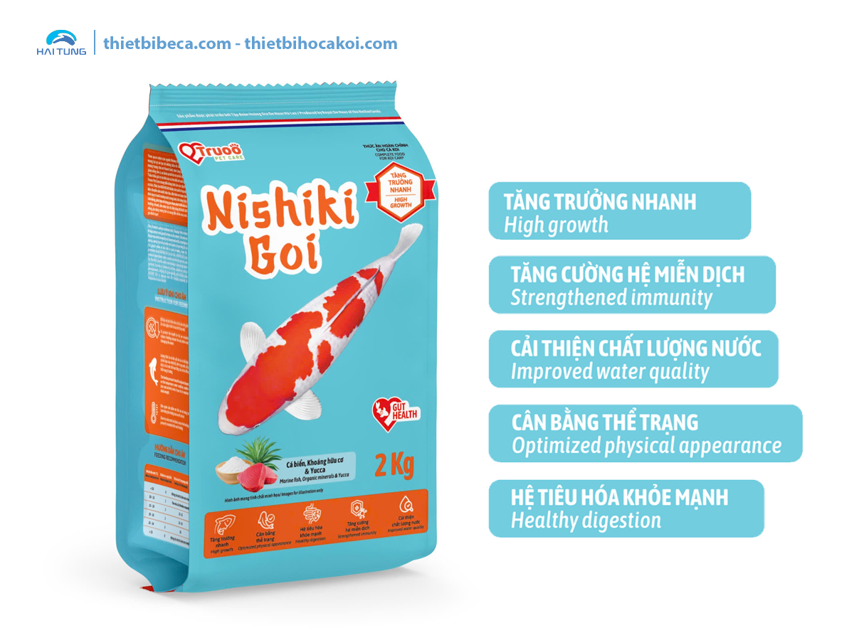 Thức ăn cá Koi tăng trưởng Nishiki Goi Size S túi 2kg