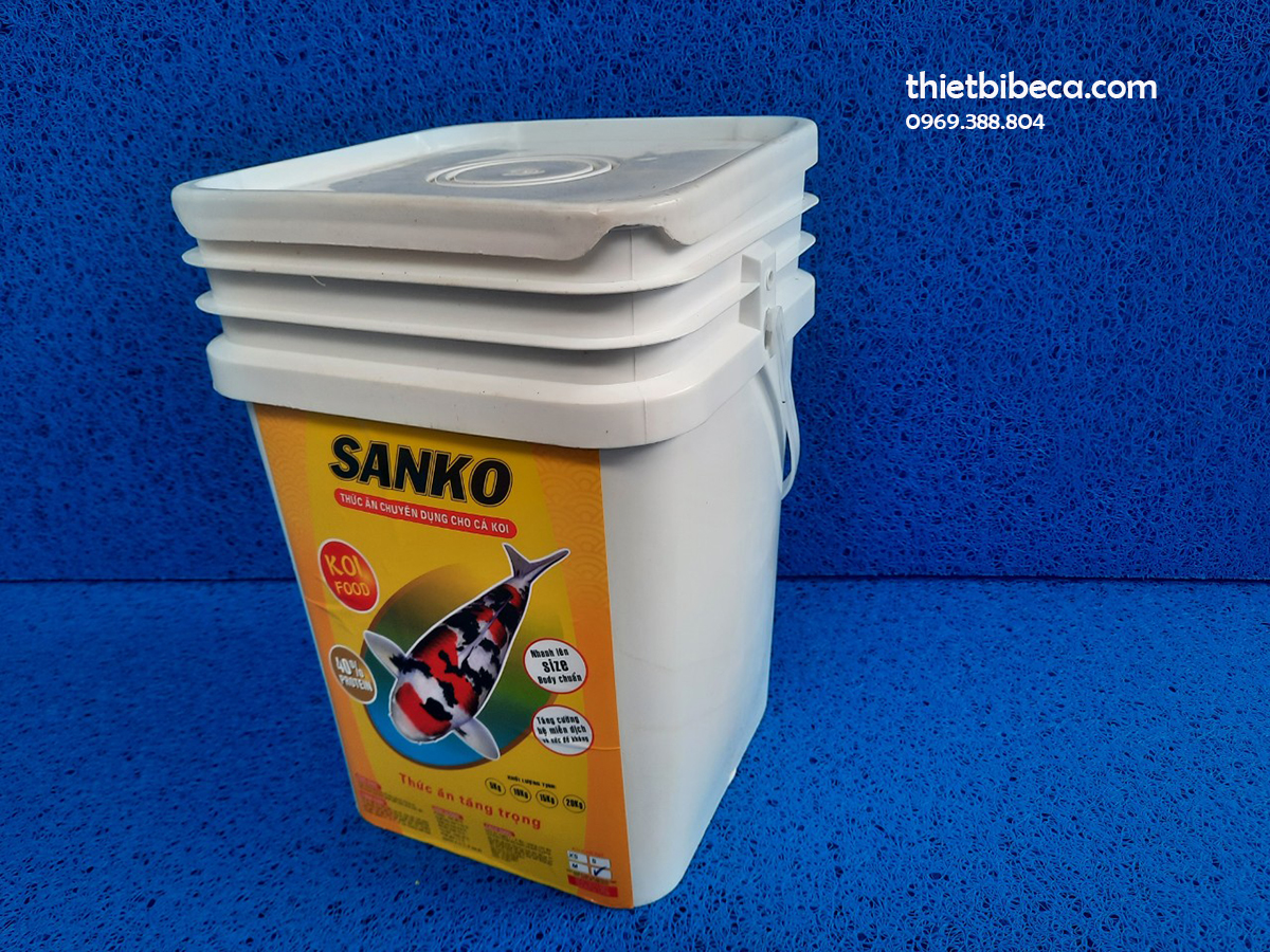 Thức ăn cá Koi Sanko - thùng nắp nhựa 10kg