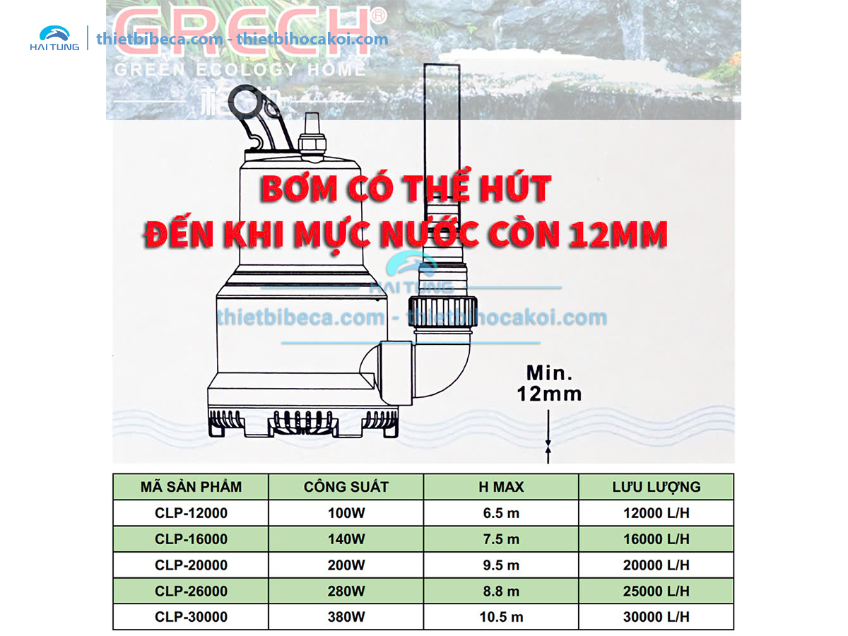 Máy bơm chìm trục đứng Grech CLP 26000